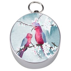 Watercolor Parrot Silver Compasses by SychEva