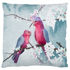 Watercolor Parrot Standard Premium Plush Fleece Cushion Case (one Side) by SychEva