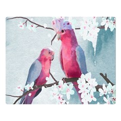 Watercolor Parrot Two Sides Premium Plush Fleece Blanket (large) by SychEva