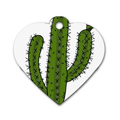 Cactus Desert Plants Rose Dog Tag Heart (one Side) by uniart180623