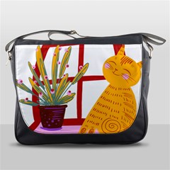 Cat Pet Ginger Art Animal Cartoon Messenger Bag by uniart180623