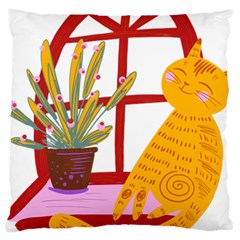 Cat Pet Ginger Art Animal Cartoon Large Cushion Case (two Sides) by uniart180623