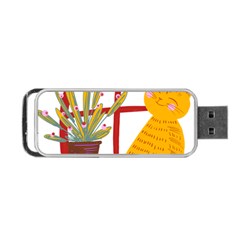 Cat Pet Ginger Art Animal Cartoon Portable Usb Flash (one Side) by uniart180623