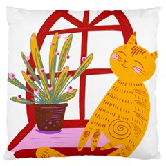 Cat Pet Ginger Art Animal Cartoon Standard Premium Plush Fleece Cushion Case (two Sides) by uniart180623