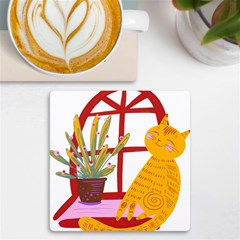 Cat Pet Ginger Art Animal Cartoon Uv Print Square Tile Coaster  by uniart180623