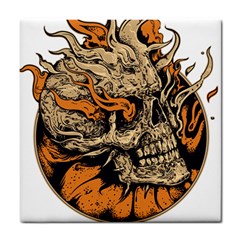 Human Skull  Skull Art Skeleton Illustration Tile Coaster