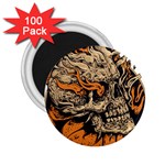 Human Skull  Skull Art Skeleton Illustration 2.25  Magnets (100 pack)  Front