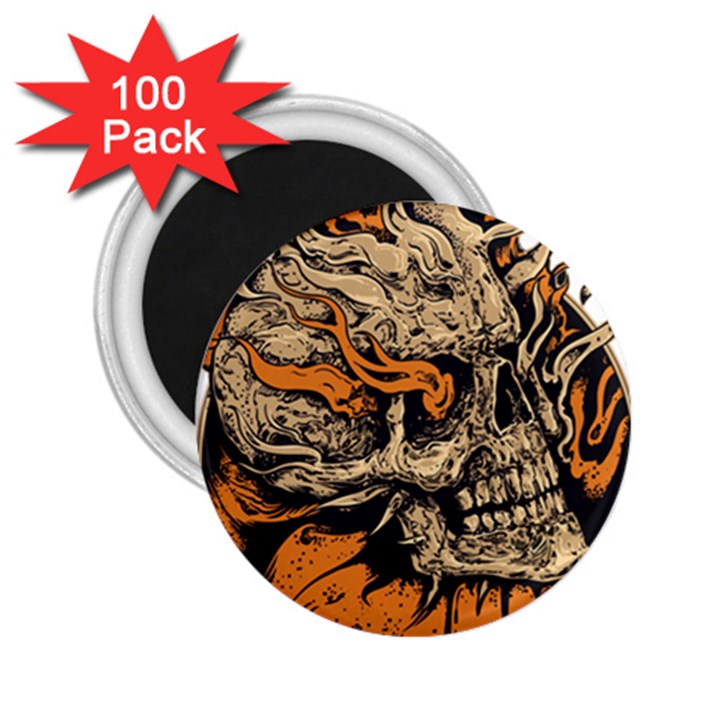 Human Skull  Skull Art Skeleton Illustration 2.25  Magnets (100 pack) 