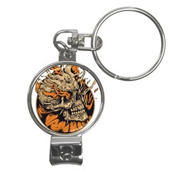 Human Skull  Skull Art Skeleton Illustration Nail Clippers Key Chain