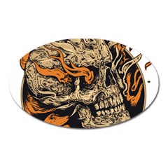 Human Skull  Skull Art Skeleton Illustration Oval Magnet