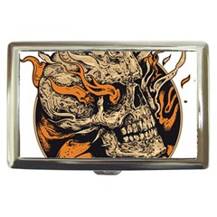 Human Skull  Skull Art Skeleton Illustration Cigarette Money Case