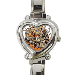 Human Skull  Skull Art Skeleton Illustration Heart Italian Charm Watch