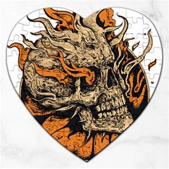 Human Skull  Skull Art Skeleton Illustration Jigsaw Puzzle (Heart)