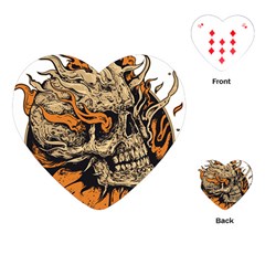 Human Skull  Skull Art Skeleton Illustration Playing Cards Single Design (heart) by uniart180623