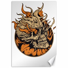 Human Skull  Skull Art Skeleton Illustration Canvas 12  x 18 