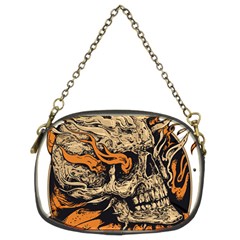 Human Skull  Skull Art Skeleton Illustration Chain Purse (Two Sides)