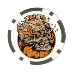 Human Skull  Skull Art Skeleton Illustration Poker Chip Card Guard (10 pack)