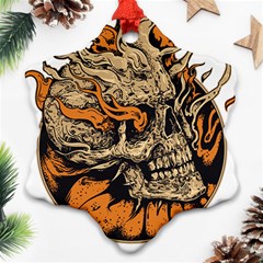 Human Skull  Skull Art Skeleton Illustration Ornament (Snowflake)