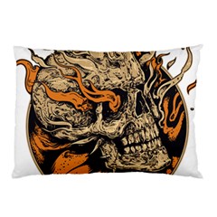 Human Skull  Skull Art Skeleton Illustration Pillow Case (Two Sides)