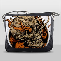 Human Skull  Skull Art Skeleton Illustration Messenger Bag by uniart180623