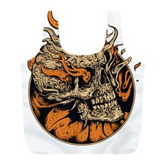 Human Skull  Skull Art Skeleton Illustration Full Print Recycle Bag (L)