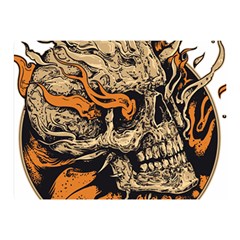 Human Skull  Skull Art Skeleton Illustration Two Sides Premium Plush Fleece Blanket (Mini)