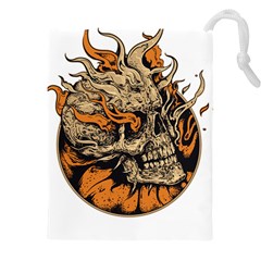 Human Skull  Skull Art Skeleton Illustration Drawstring Pouch (4xl) by uniart180623