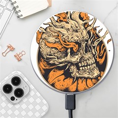 Human Skull  Skull Art Skeleton Illustration Wireless Fast Charger(White)