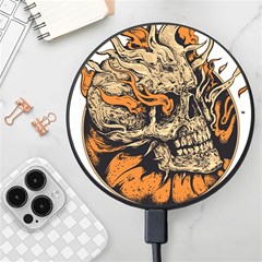 Human Skull  Skull Art Skeleton Illustration Wireless Fast Charger(Black)