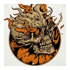 Human Skull  Skull Art Skeleton Illustration Banner And Sign 3  X 3  by uniart180623