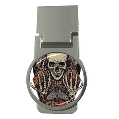 Gray And Multicolored Skeleton Illustration Money Clips (round)  by uniart180623