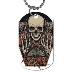 Gray And Multicolored Skeleton Illustration Dog Tag (one Side) by uniart180623