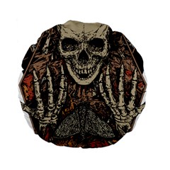 Gray And Multicolored Skeleton Illustration Standard 15  Premium Round Cushions by uniart180623