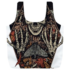 Gray And Multicolored Skeleton Illustration Full Print Recycle Bag (xl)