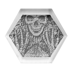 Gray And Multicolored Skeleton Illustration Hexagon Wood Jewelry Box by uniart180623