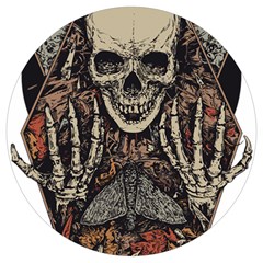 Gray And Multicolored Skeleton Illustration Round Trivet by uniart180623