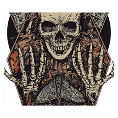 Gray And Multicolored Skeleton Illustration Premium Plush Fleece Blanket (small) by uniart180623