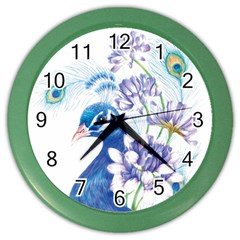 Peacock Color Wall Clock by uniart180623