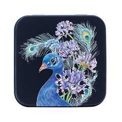 Peacock Square Metal Box (black) by uniart180623