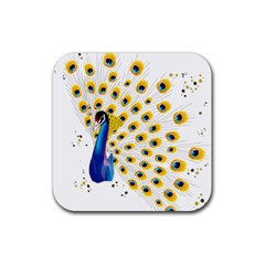 Bird Peafowl Peacock Animal Rubber Coaster (square) by uniart180623