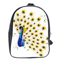 Bird Peafowl Peacock Animal School Bag (large) by uniart180623