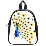 Bird Peafowl Peacock Animal School Bag (Small) Front