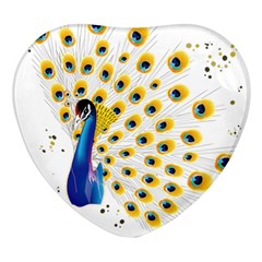 Bird Peafowl Peacock Animal Heart Glass Fridge Magnet (4 Pack) by uniart180623