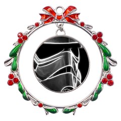 Stormtroopers Sci Fi Mask Metal X mas Wreath Ribbon Ornament