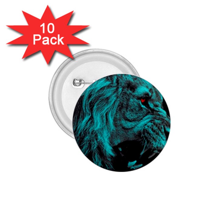 Angry Male Lion Predator Carnivore 1.75  Buttons (10 pack)