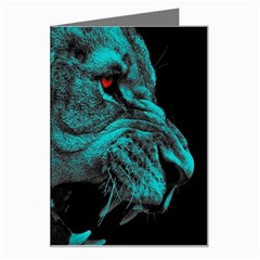 Angry Male Lion Predator Carnivore Greeting Card by uniart180623