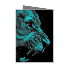 Angry Male Lion Predator Carnivore Mini Greeting Cards (pkg Of 8) by uniart180623