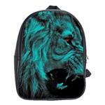 Angry Male Lion Predator Carnivore School Bag (Large) Front