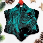 Angry Male Lion Predator Carnivore Ornament (Snowflake) Front