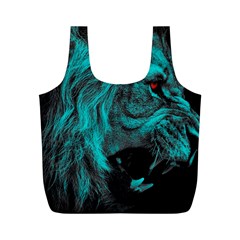 Angry Male Lion Predator Carnivore Full Print Recycle Bag (m) by uniart180623